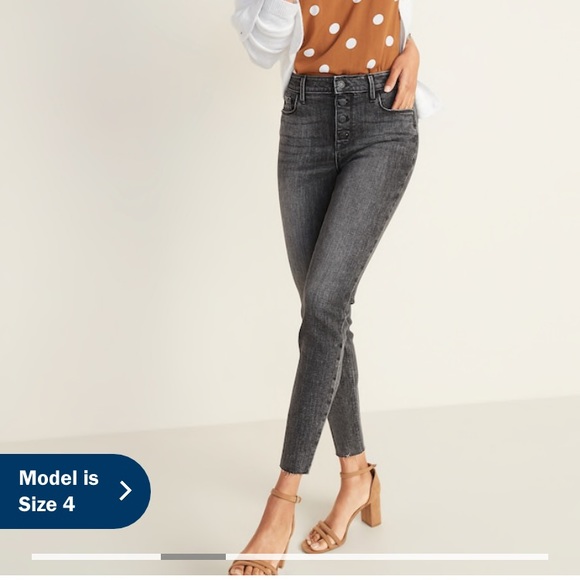NWT Old Navy High Waisted Button Fly Skinny Jeans - Picture 3 of 8